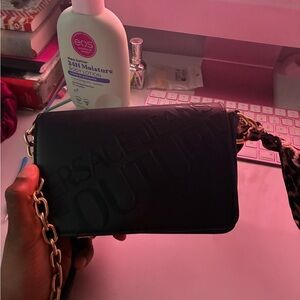 Versace Jeans Collection Black Crossbody with Gold Chain
